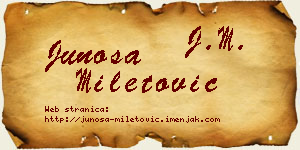 Junoša Miletović vizit kartica
